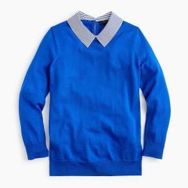 Tippi sweater with striped collar at J. Crew